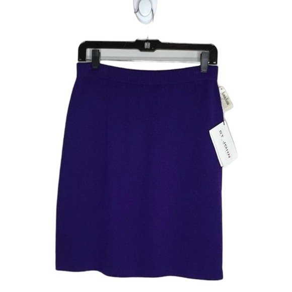 ST. JOHN Collection by Marie Gray Knit Purple Skirt, Women’s Size 6 - Picture 3 of 5